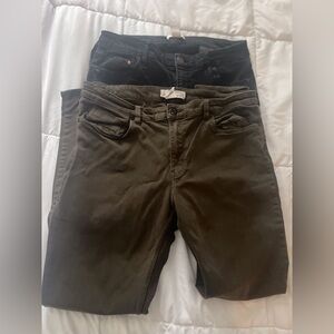 H&M Skinny Jeans Stretch Dark Green & Black Size 14 Women’s Would Fit Size 12